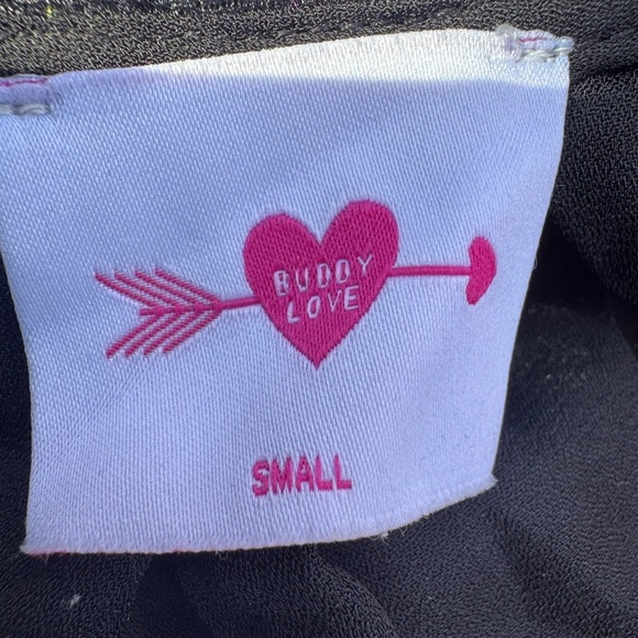 Buddy Love Black and Pink Puff Sleeve Sundress - Picture 3 of 7